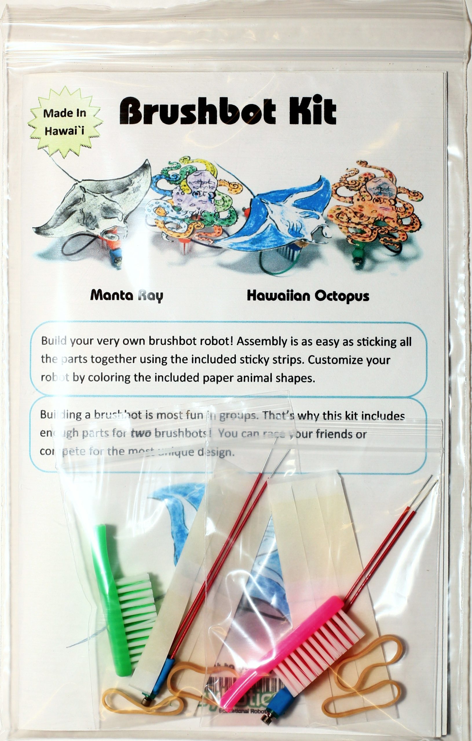 Brushbot Kit: Manta Ray and Hawaiian Octopus - Image 3